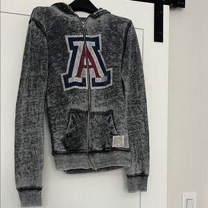 Original Retro Brand Gray Zip-Up Hoodie (U of Arizona)